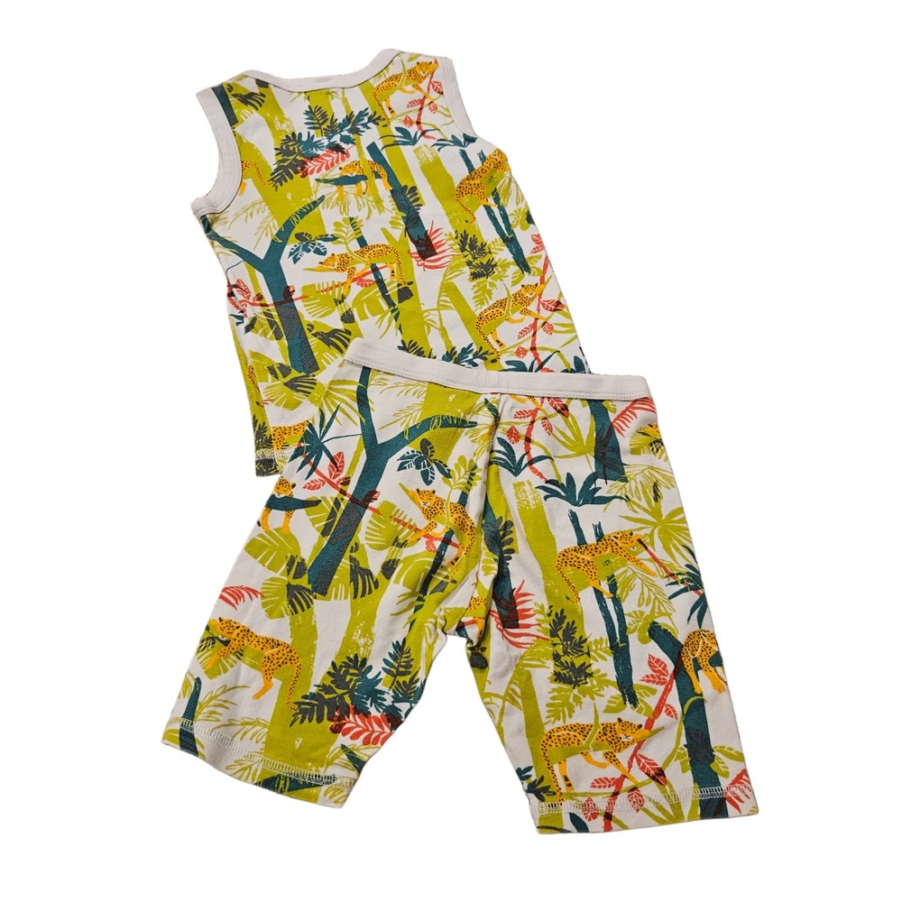 Tea Collection Pajama Short Set Jungle Print Size 6 100% Cotton - Picture 4 of 5